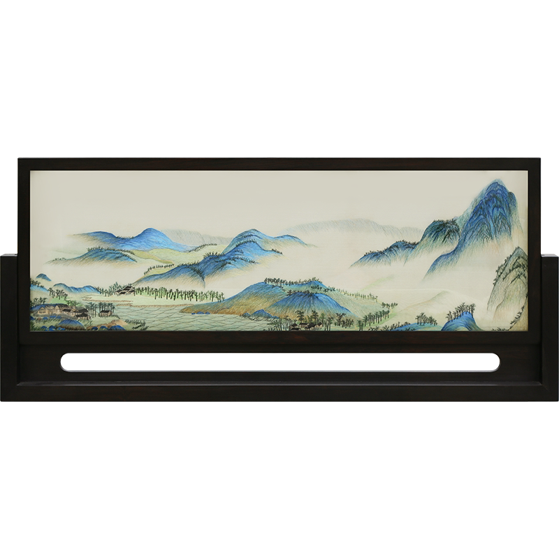 古艺苏绣摆件千里江山出国礼品
