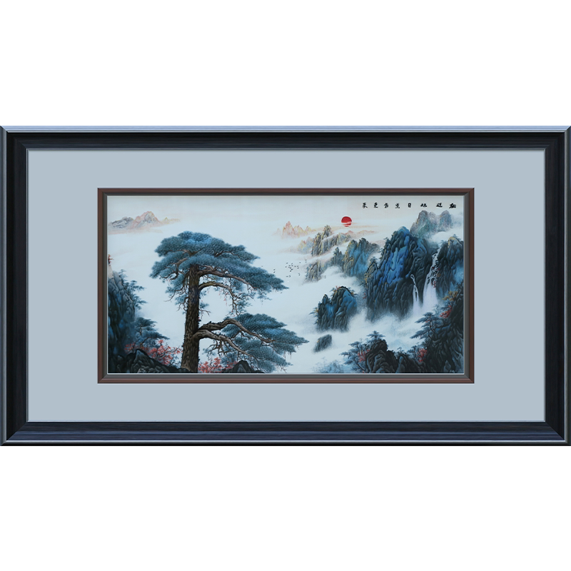 古艺苏绣精品迎客松高端商务礼品