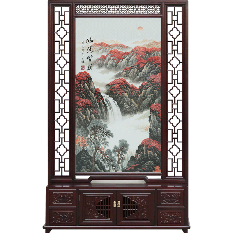 古艺苏绣屏风山水画开业乔迁礼品