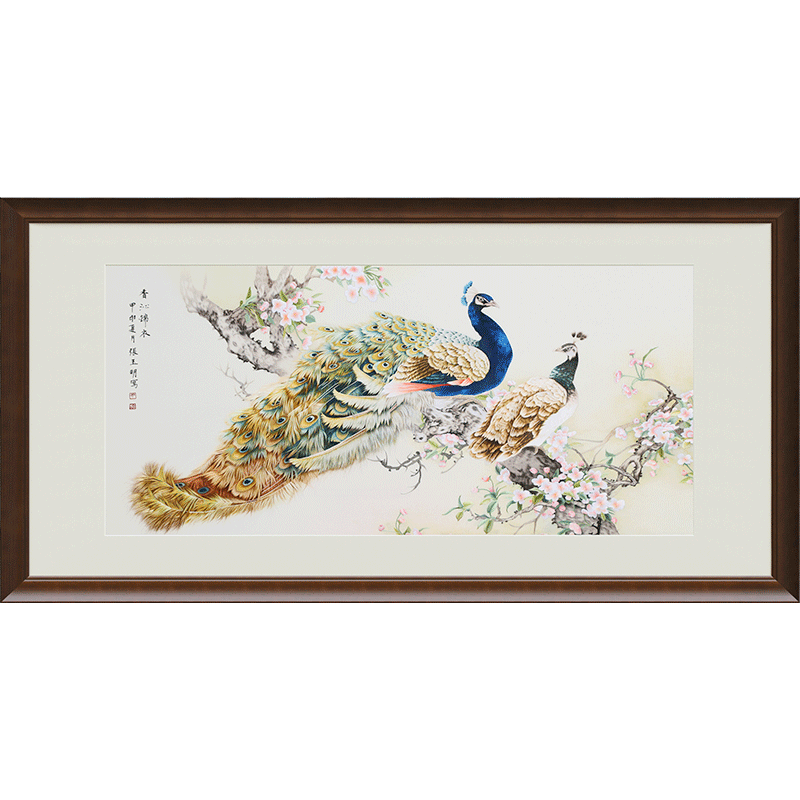 古艺苏绣精品孔雀手工刺绣礼品