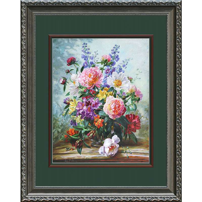 古艺苏绣精品油画花卉高端礼品