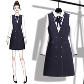 马甲裙工装 职业套装 OL气质衬衫 时尚 连衣裙工作服 女2021春秋新款