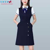 女夏季 时尚 短袖 空姐制服工装 美容师工作服连衣裙 正装 职业套装
