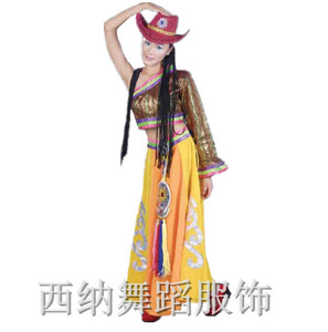 精品促销藏族大摆裙舞康定情歌舞蹈演出舞台表演民族服装舞女套装