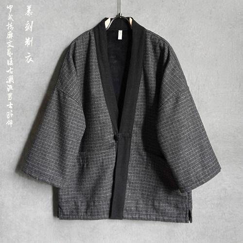 秋冬毛呢加绒潮流文艺七分袖外套