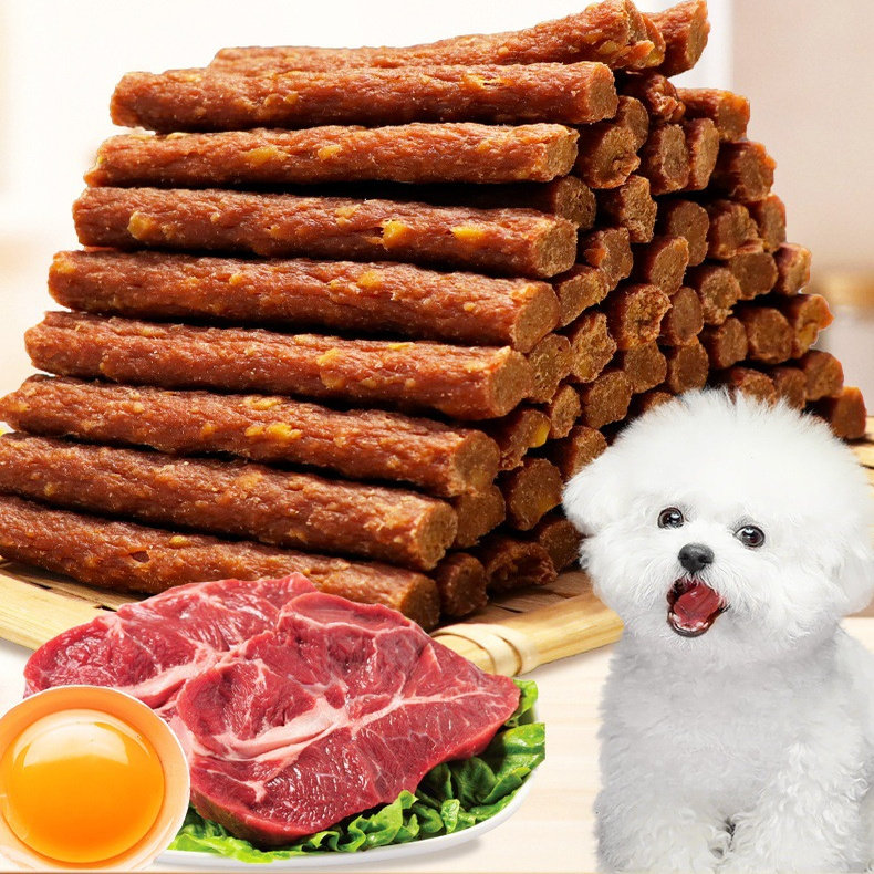 狗狗零食蛋黄牛肉棒宠物狗磨牙棒洁齿营养牛肉干肉条训犬奖励500g