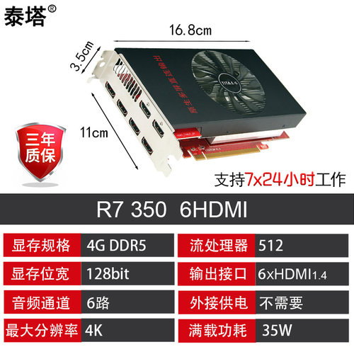 分屏多屏4G8G6HDMI6屏全新显卡