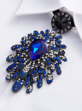 主持人司仪男士领花宝石吊坠闪亮多色新郎领结舞台波洛领带包邮