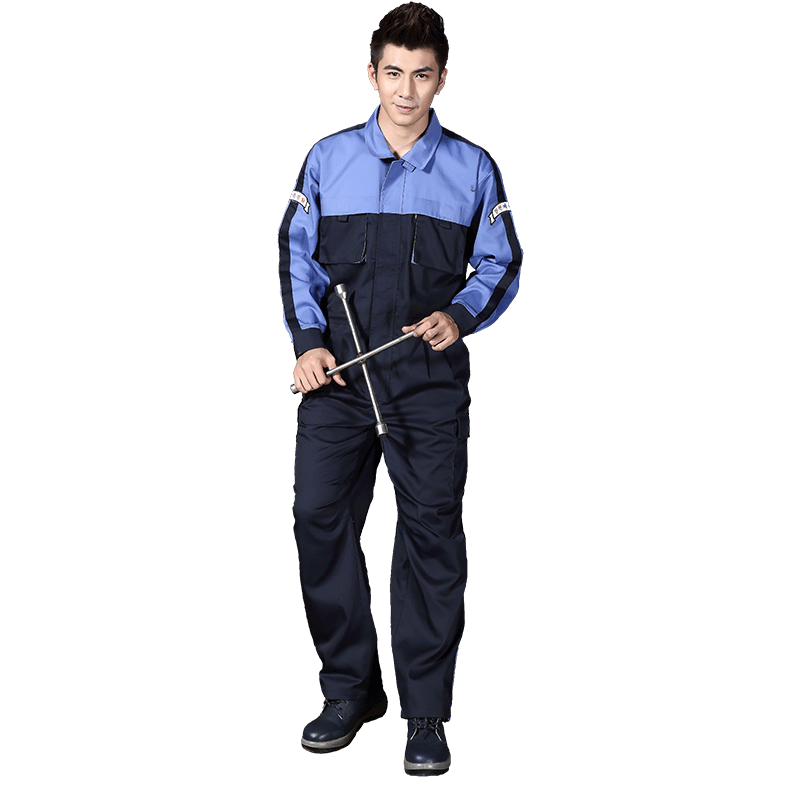 京浩工作服套装男春秋长袖连体服汽修汽车美容维修4S店连体工作服