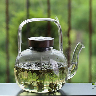 包邮 台湾宜龙茶具配件玻璃感温提梁烧水壶茶壶泡茶壶煮茶器1100ml