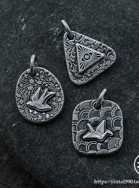 银吊坠999原创手工银饰