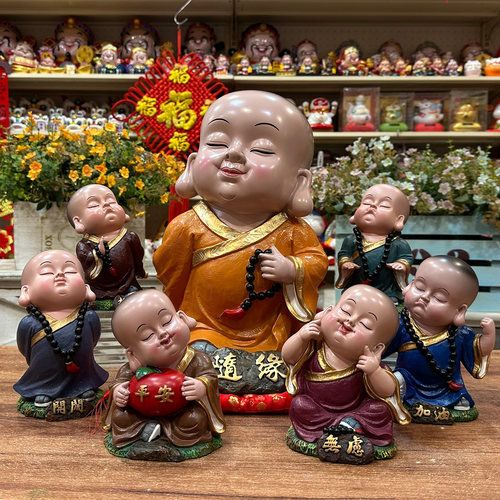 妙工坊禅意沙弥解压治愈装饰摆件