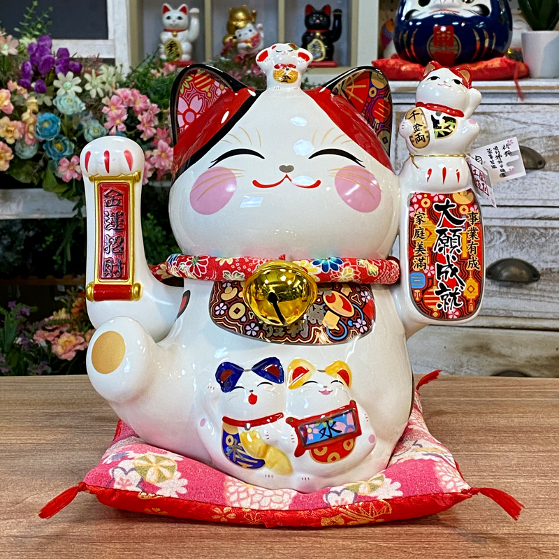 金石工坊招财猫右手客厅装饰摆件