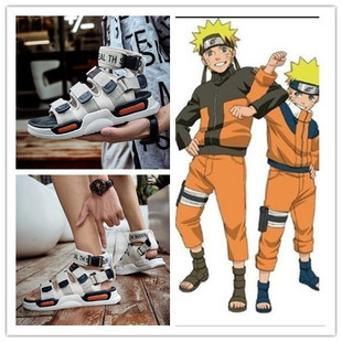 高帮凉鞋 网红悟道火影忍者鸣人佐助一字拖越南拖鞋 男生 夏季 罗马鞋