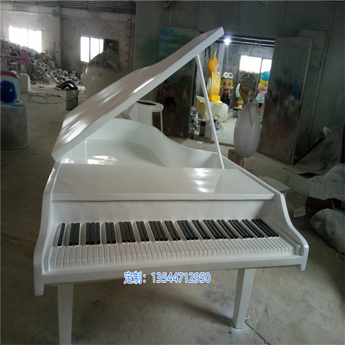 餐厅酒店装饰摆件玻璃钢乐器雕塑钢琴造型雕塑仿真小提琴模型定制