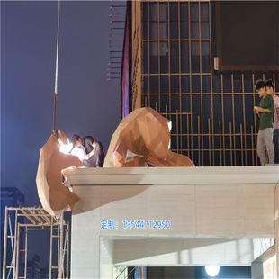 饰挂件玻璃纤维熊猫雕塑 大型卡通熊玻璃钢哈喽熊模型商业楼顶装