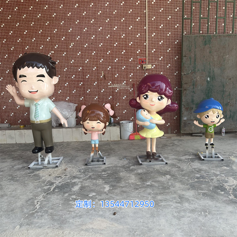 妇幼医院形象卡通模型户外景观装饰玻璃钢吉祥物雕塑彩绘抽象人物