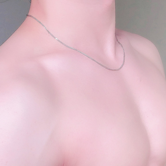 进口纯银镀白金男士女士吊坠挂件专用挂绳长款细链子潮锁骨链项链