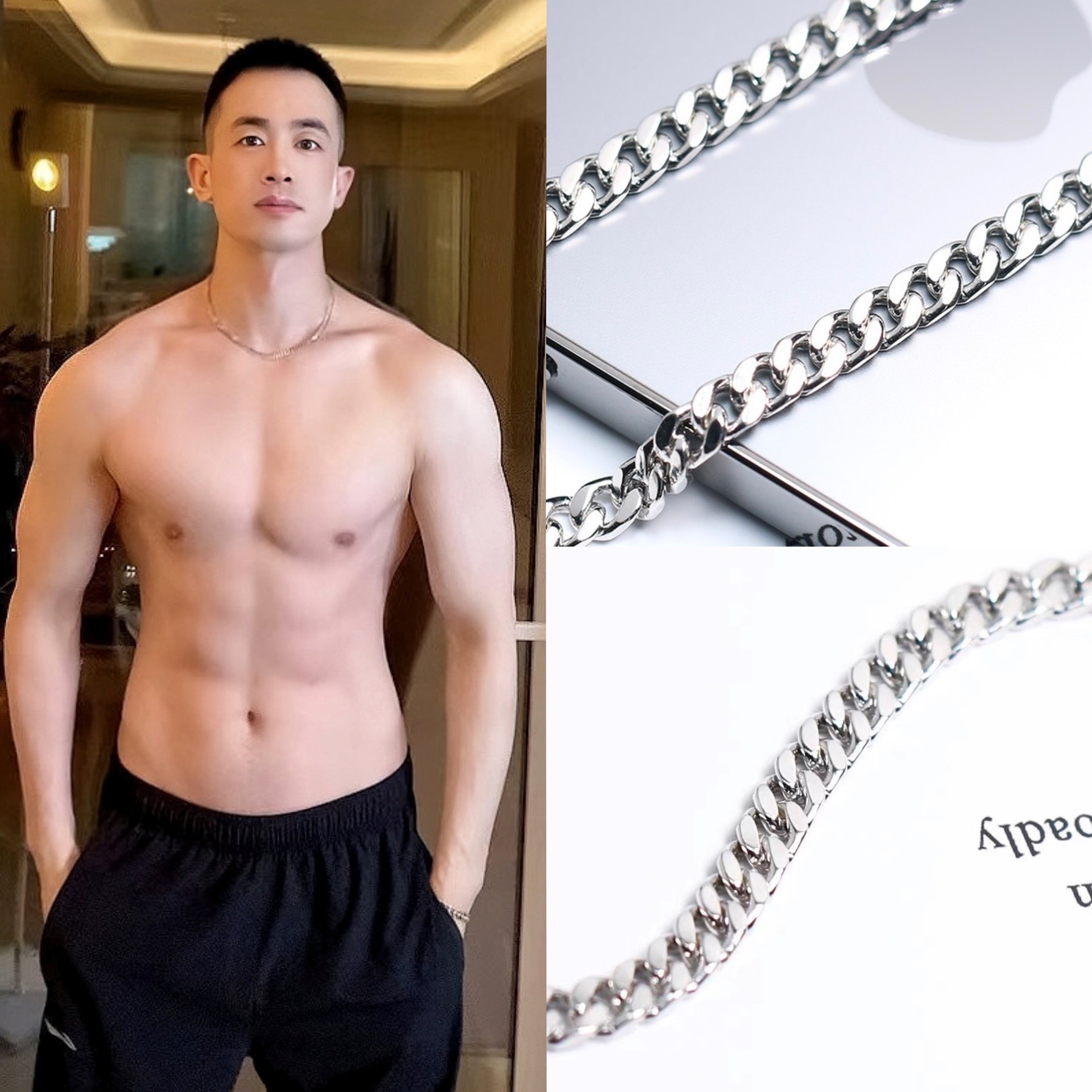 男士百搭锁骨链古巴链潮牌