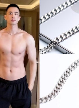 男士百搭锁骨链古巴链潮牌