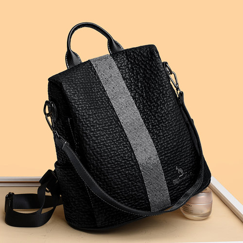 专柜正品双肩包女2025年新款时尚百搭大容量防盗真皮女式双肩背包 - 封面