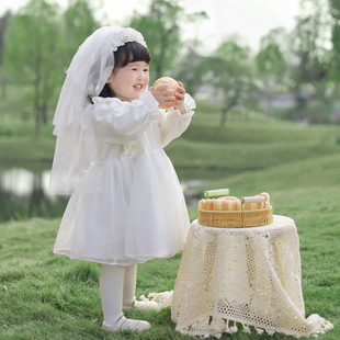 连衣裙 甜美网纱裙公主裙周岁女宝宝礼服洋气长袖 女童春装 2026新款