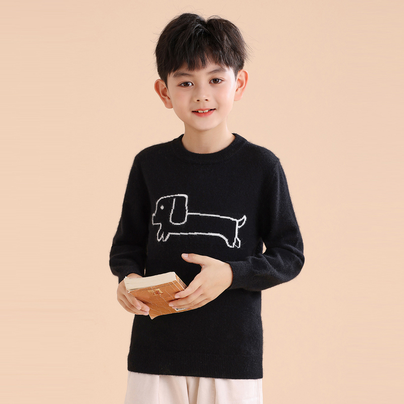 男子圆领线条小狗舒适时尚百搭通勤