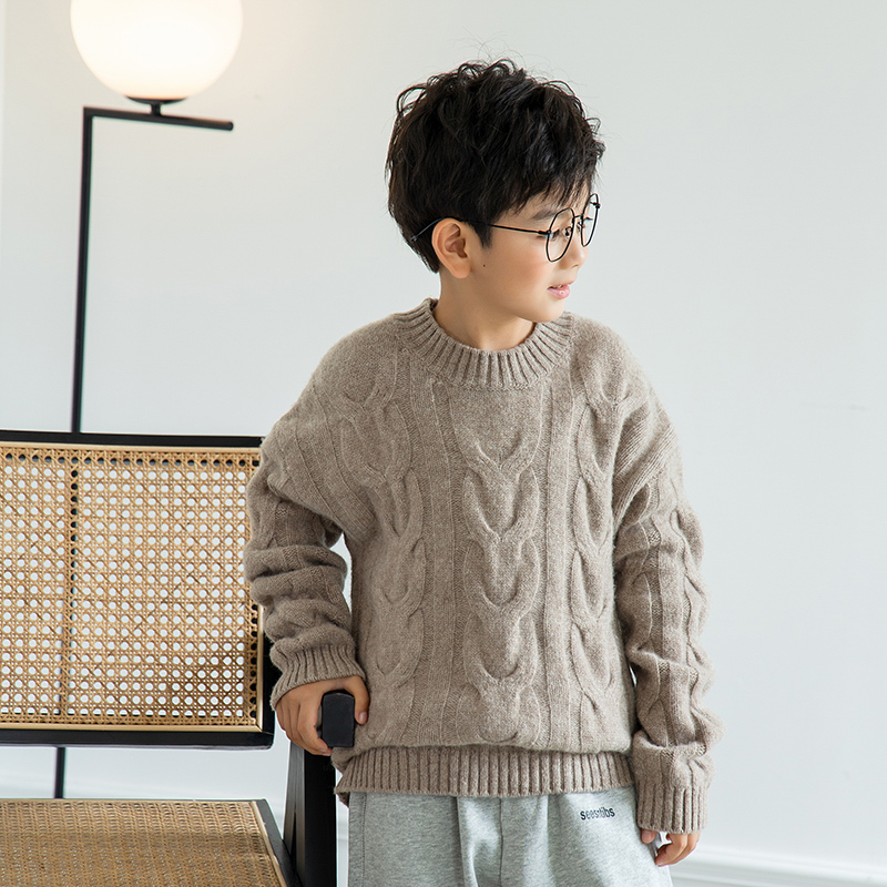 儿童羊毛衫女童装秋冬季男童毛衣套头宝宝加厚羊毛衫打底