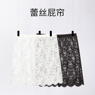 2025新款春夏季白色蕾丝屁帘半身裙叠穿百搭遮屁股短款打底裙子女