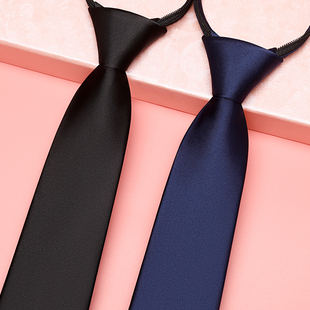 jk黑色领带女款拉链式免打结学生衬衫韩版女士装饰蓝色职业衬衣