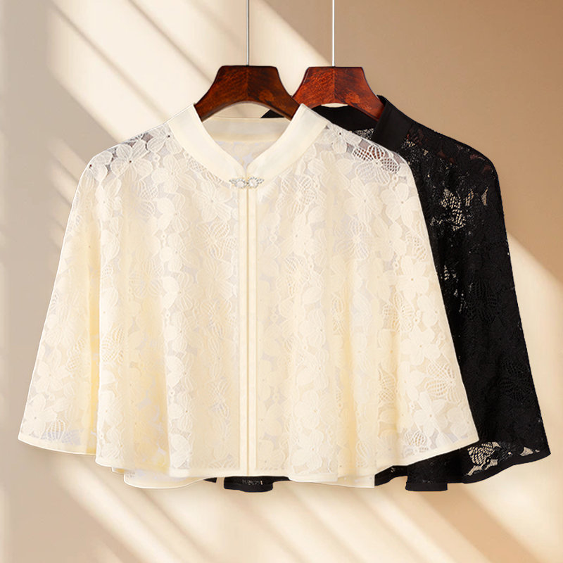 披风夏季蕾丝薄款旗袍复古小披肩