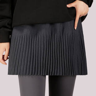 高级针织屁帘半身裙女打底叠穿鲨鱼裤遮臀神器大码高腰短款黑色