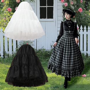 lolita裙撑长款 洛丽塔70cm日常微蓬无骨软纱内搭衬裙延长暴力长裙