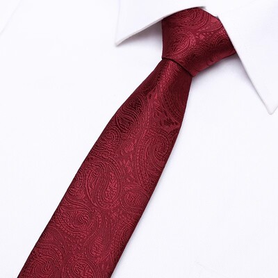 新款酒红色花纹领带高档男士新郎结婚礼拉链式免打结韩版休1210z