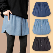 短裙 半身裙遮屁股神器新款 秋冬屁帘女下摆卫衣鲨鱼裤 裙子牛仔衬衫
