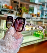 女潮爱马墨镜潮流偏光太阳眼镜女时尚 水钻大框墨镜防紫外线强光潮