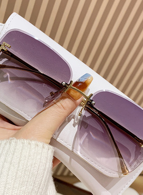 女潮爱马无框偏光防紫外线墨镜