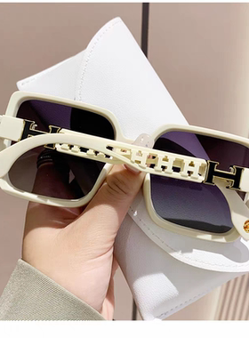 女潮爱马方形高级感墨镜大框百搭网红太阳镜女士时尚新款太阳眼镜