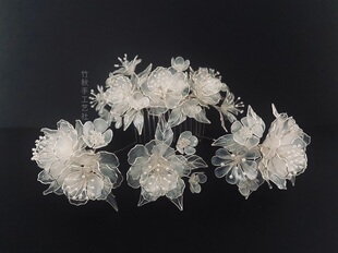 定制团花发簪发夹发饰胸针发箍日常婚礼新娘头花