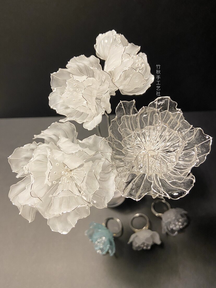 手工艺造花液芍药牡丹珠花发簪发夹发梳戒子日常汉服摄影古风盘发
