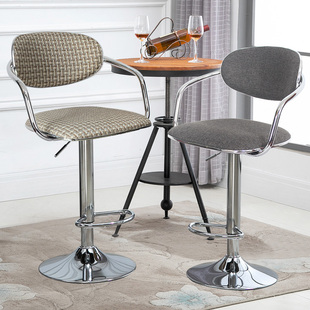 简约吧台椅家用舒适升降靠背椅子前台吧凳接待椅化妆收银凳高脚椅