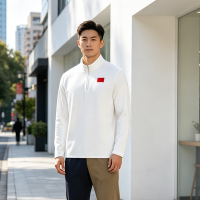 李宁男子荣耀系列长袖T恤春秋季舒适透气半拉链卫衣ATLV293