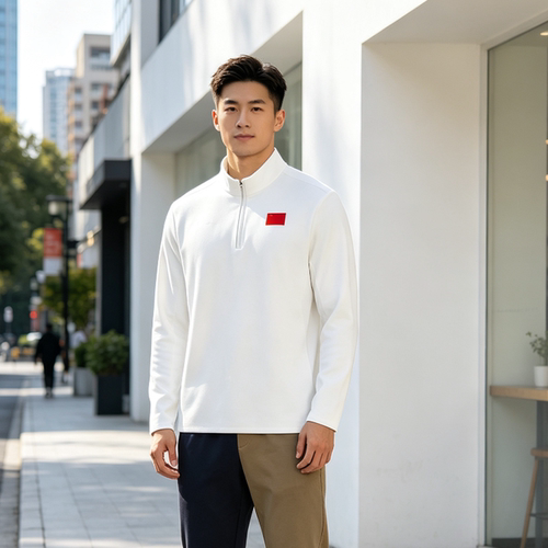 李宁男子荣耀系列长袖T恤春秋季舒适透气半拉链卫衣ATLV293