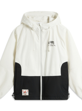 李宁风衣秋男款篮球系列舒适透气宽松连帽运动风衣AFDU971-B品