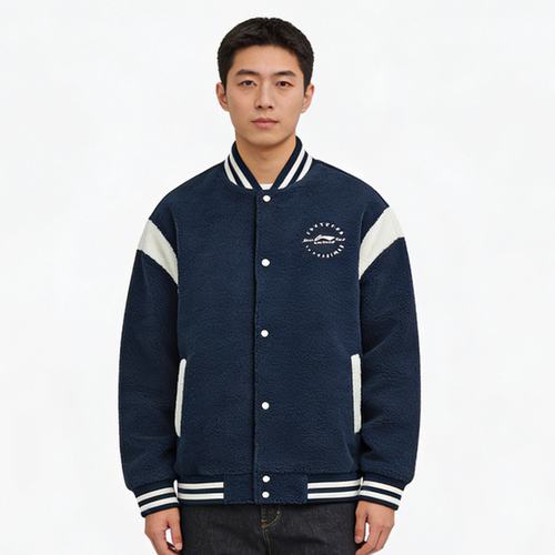 李宁运动潮流系列男子宽松型秋冬保暖休闲外套AFDU593-B品