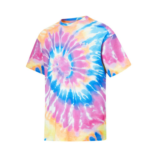 中国李宁男女同款短袖文化衫秋季印花宽松型运动上衣AHST149-B品