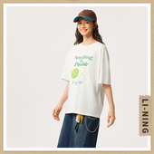 AHSV192 李宁短袖 透气简约宽松圆领文化衫 运动潮流系列时尚 夏女款