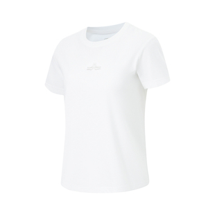 李宁短袖夏女子跑训系列时尚透气简约百搭常规短袖T恤ATSU490-B品