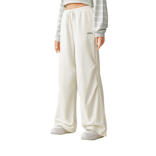 李宁运动时尚系列女款柔软舒适亲肤简约大分直筒卫裤AKLV270