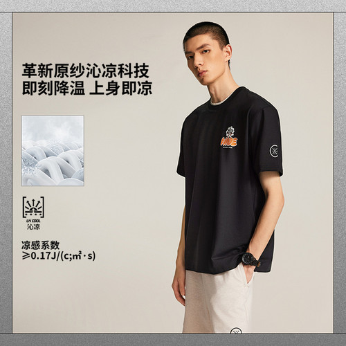李宁韦德 x Jay Flow联名短袖T恤男士2025新款宽松秋季AHSVA05-1